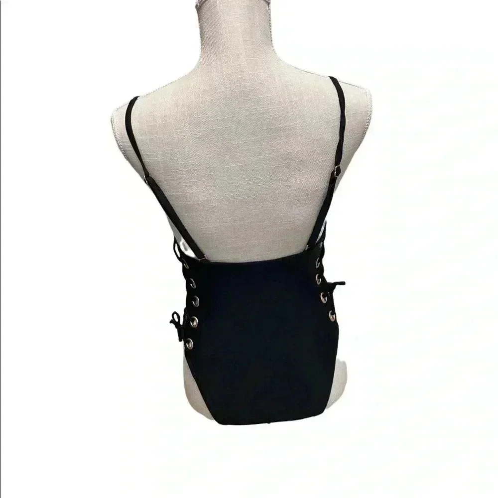 BRAND NEW WOMEN’S XHILARATION ONE PIECE BATHING SUIT•BLACK•SIZE XS•